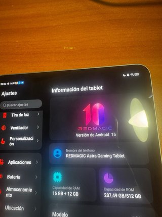 Tablet Gamer RedMagic Plata
