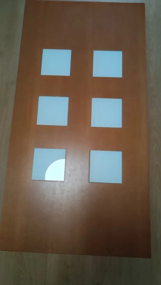 Mesa de centro elevable (40/50cm.) madera y crista