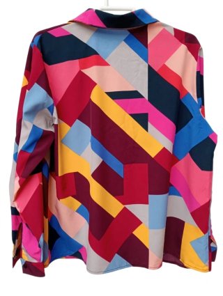 Camisa estampada geométrica Shein Curve- Talla 0XL