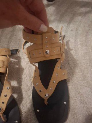 Sandalias romanas planas Asos beige T.38