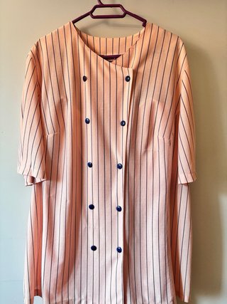 Conjunto vintage salmón blusa y falda talla 52