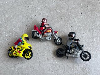 3 Figuras Playmobil Motoristas