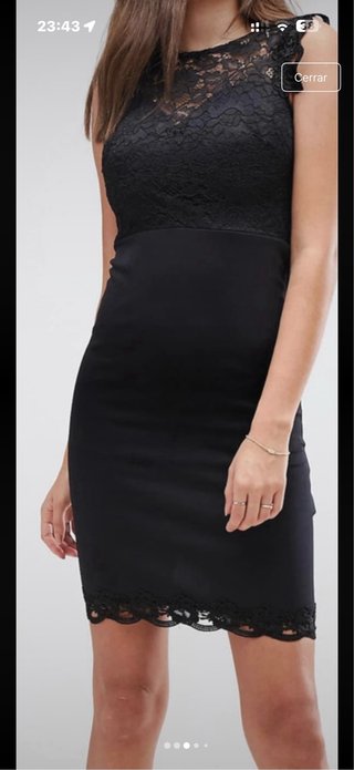 Vestido Lypsi negro con encaje