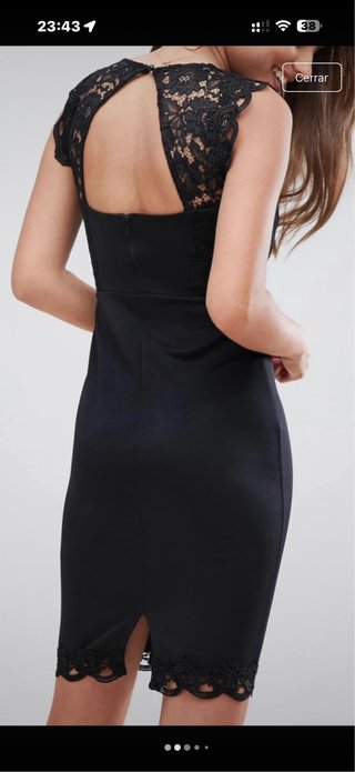 Vestido Lypsi negro con encaje