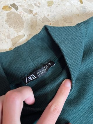 Vestido corto Zara verde oscuro