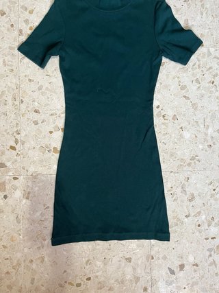 Vestido corto Zara verde oscuro