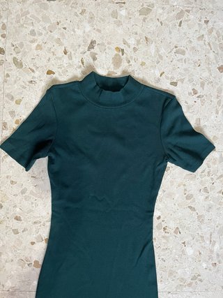 Vestido corto Zara verde oscuro