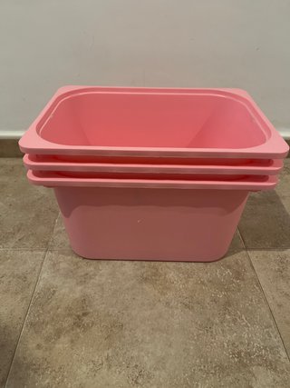 Cajas de almacenaje rosas Trofast (3 uds)
