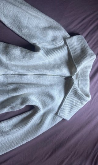 Jersey blanco cremallera mujer
