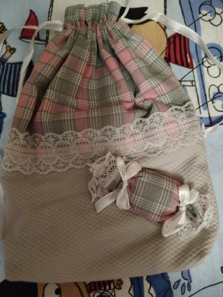 Bolsita de tela tipo caramelo Hecho a mano 15x20