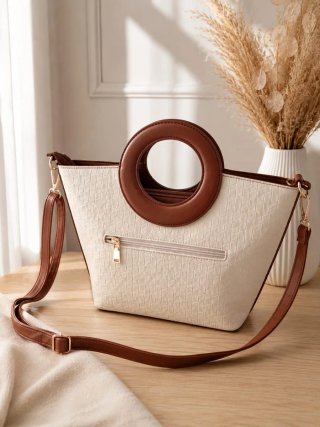 Bolso asa redonda beige - Nuevo