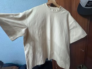 Camisa Zara Beige Talla M Texturizada