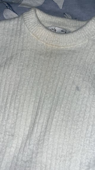 Bershka Top Corto Manga Larga Blanco XS