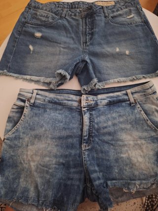 Shorts vaqueros mujer talla 40 con flecos
