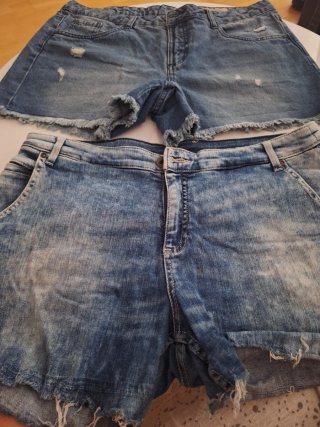 Shorts vaqueros mujer talla 40 con flecos