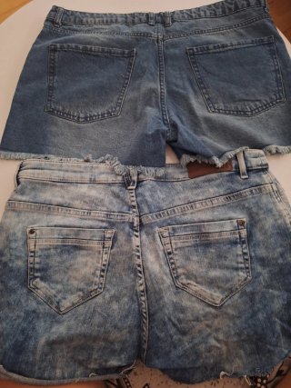 Shorts vaqueros mujer talla 40 con flecos