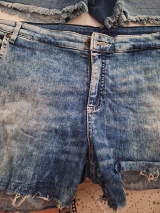 Shorts vaqueros mujer talla 40 con flecos
