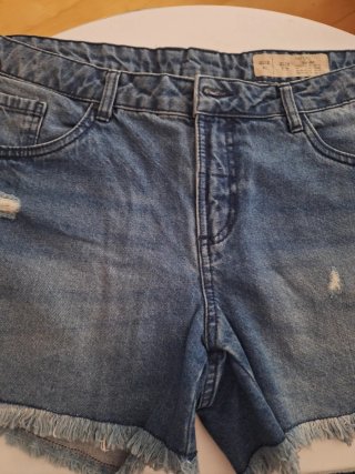 Shorts vaqueros mujer talla 40 con flecos
