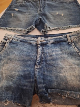 Shorts vaqueros mujer talla 40 con flecos