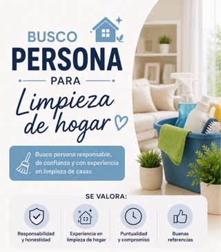 BUSCO PERSONA PARA LIMPIEZA