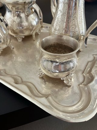 Juego de té o café de metal plateado