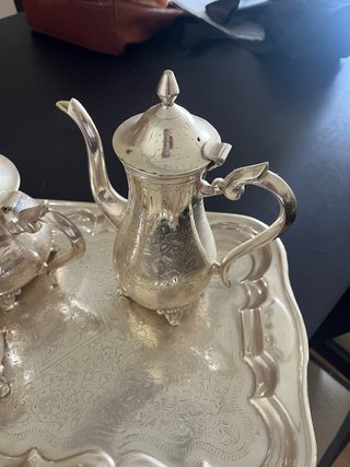Juego de té o café de metal plateado