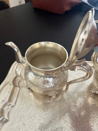 Juego de té o café de metal plateado