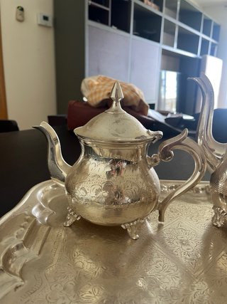 Juego de té o café de metal plateado