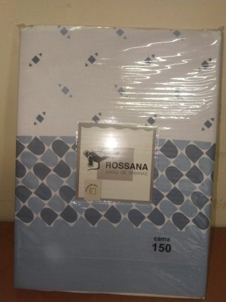 Juego Sábanas 150 Microfibra Azul/Blanco