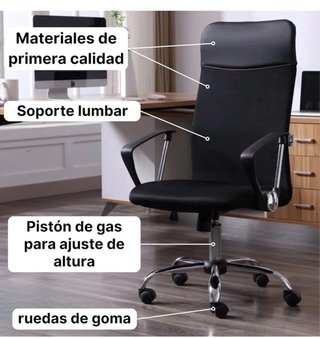 Silla de oficina negra con ruedas