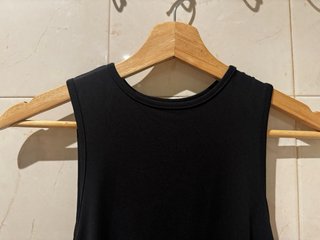 Vestido largo Shein negro fruncido talla 34 XS