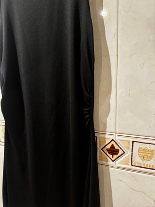 Vestido largo Shein negro fruncido talla 34 XS