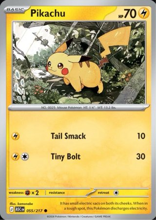 Carta Pokémon Pikachu 055/217