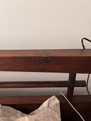 Cama de madera ébano de Bali, incluye colchón