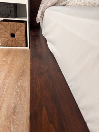 Cama de madera ébano de Bali, incluye colchón