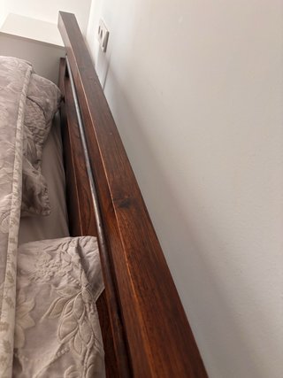 Cama de madera ébano de Bali, incluye colchón