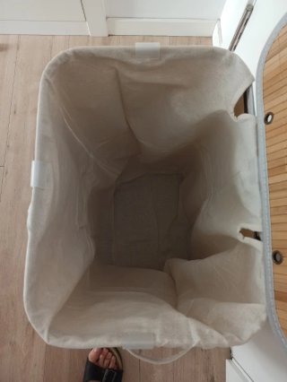 Cesto de ropa de bambú y tela, 72l