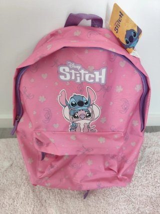 Mochila Escolar Stitch Rosa Nova