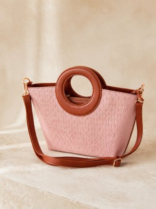 Bolso rosa asa redonda - Nuevo