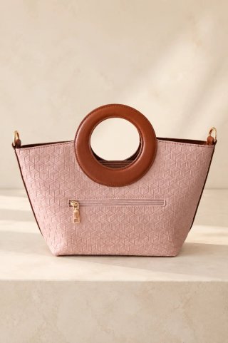 Bolso rosa asa redonda - Nuevo