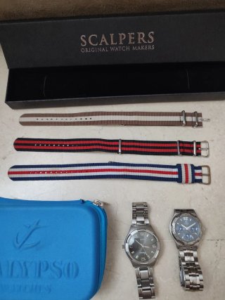 Lote de relojes, cajas y correas accesorios