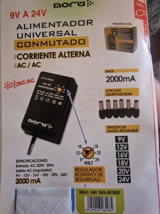 Moru Alimentador Universal Conmutado 9V-24V