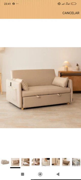 Sofá Cama Beige 2 Plazas