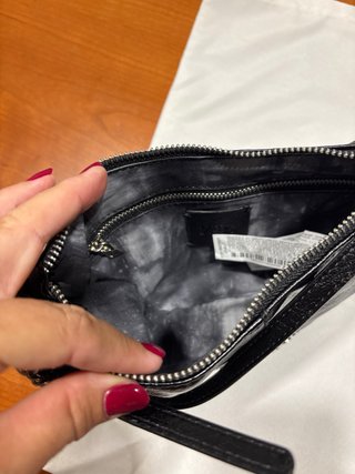 Bolso Zara Negro Piel Efecto Arrugado