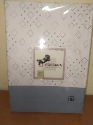 Juego Sábanas 150 Microfibra azul/Blanco