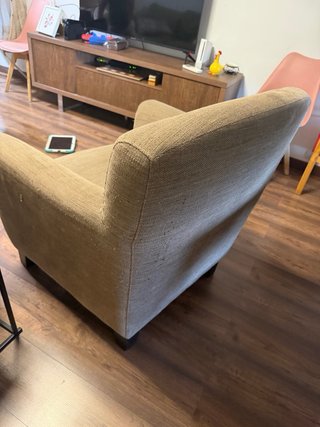 Sillón individual tela beige