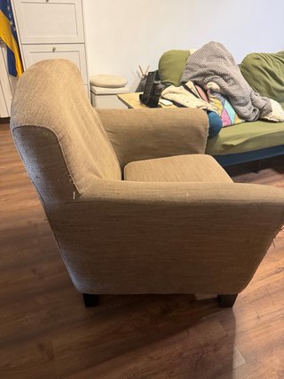 Sillón individual tela beige