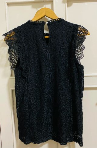 Blusa Encaje Negro Cable & Gauge Talla M