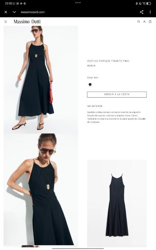 Vestido Massimo Dutti Azul XS