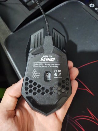 Ratón Gaming Negro con Diseño Hexagonal